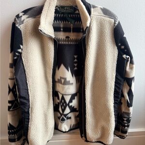 Lauren Ralph Lauren Sherpa Fleece Vest Southwestern Pattern Size M